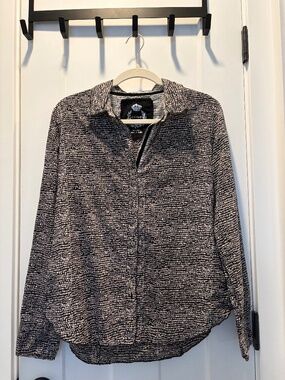 CINO ZANZIBAR DOT BLACK BUTTON DOWN SHIRT SIZE M
